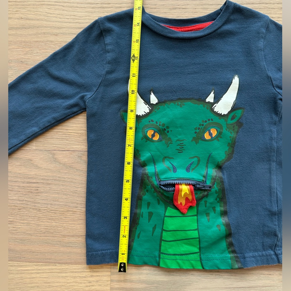Mini Boden Dragon Print Long Sleeve Shirt - Picture 6 of 9